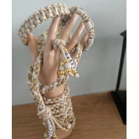 Halsband "3D Cobra"- Goud/Beige/Diamond