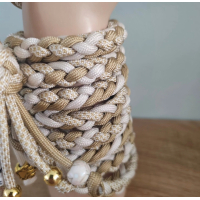 Halsband "3D Cobra"- Goud/Beige/Diamond