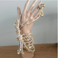 Halsband "3D Cobra"- Goud/Beige/Diamond