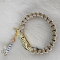 Halsband "3D Cobra"- Goud/Beige/Diamond