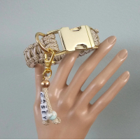 Halsband "3D Cobra"- Goud/Beige/Diamond