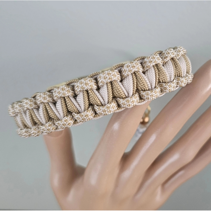 Halsband "3D Cobra"- Goud/Beige/Diamond