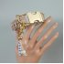 Halsband "3D Cobra"- Goud/Beige/Diamond