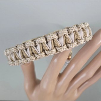 Halsband "3D Cobra"- Goud/Beige/Diamond