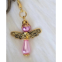 Diamond Knot sleutelhanger roze/goud