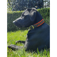 Halsband met kralen - NEON ORANJE/ZWART/DIAMOND