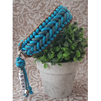 Halsband "Bennos Happiness" - Cyaan / Bruin