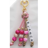 PERSONALISEER UW Diamond Knot Naam Sleutelhanger 