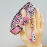 Halsband zonder kralen - Roze / Grijs