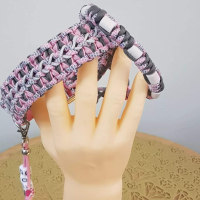 Halsband zonder kralen - Roze / Grijs