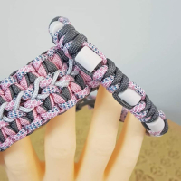 Halsband zonder kralen - Roze / Grijs