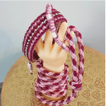 Halsband met kralen - BURGUNDY/ROZE