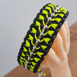 Halsband met kralen - NEON GEEL/ZWART