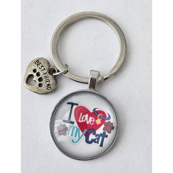 "I LOVE MY CAT" SLEUTELHANGER