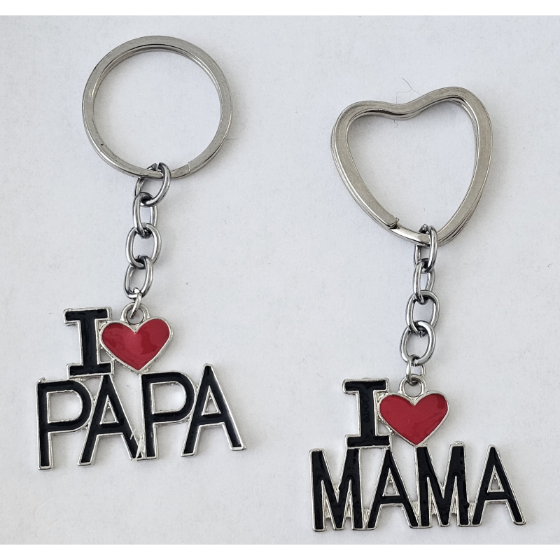 I LOVE PAPA / I LOVE MAMA SLEUTELHANGER