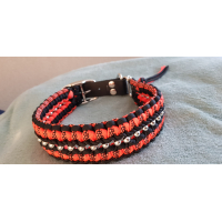 Halsband met kralen - NEON ORANJE/ZWART/DIAMOND