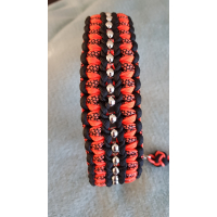 Halsband met kralen - NEON ORANJE/ZWART/DIAMOND