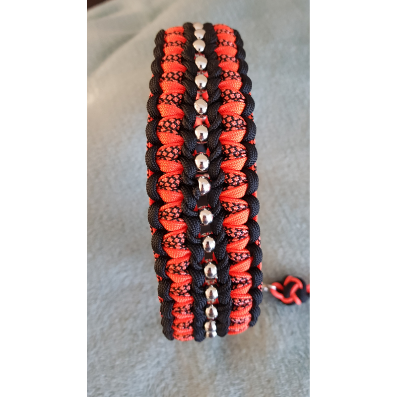 Halsband met kralen - NEON ORANJE/ZWART/DIAMOND